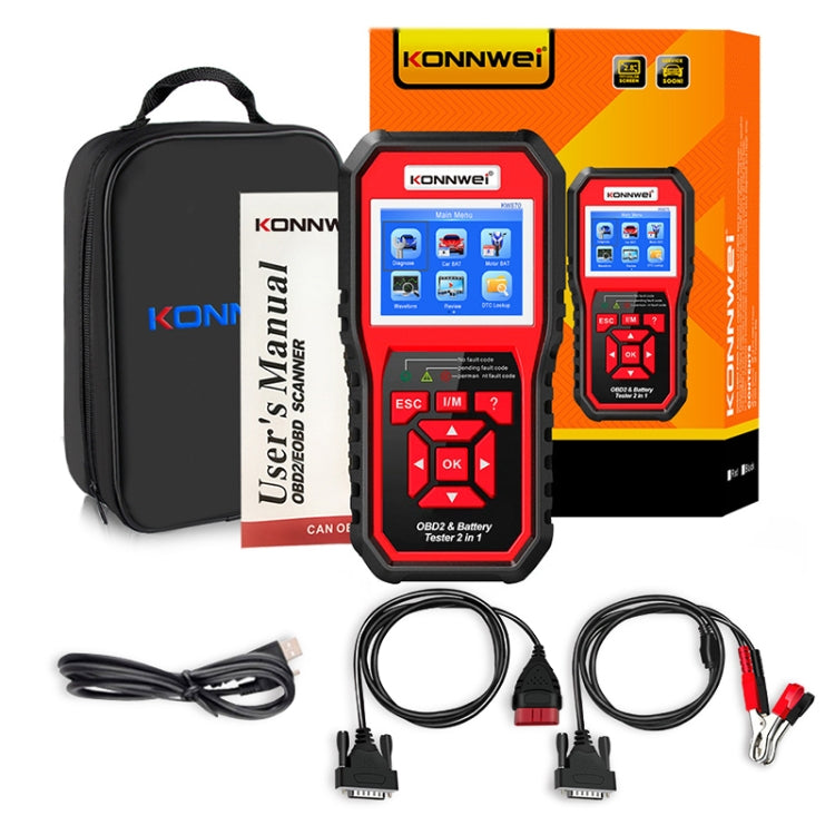 KONNWEI KW870 Diagnosi guasti OBD2 per auto 2 in 1 + Tester batteria, KW870