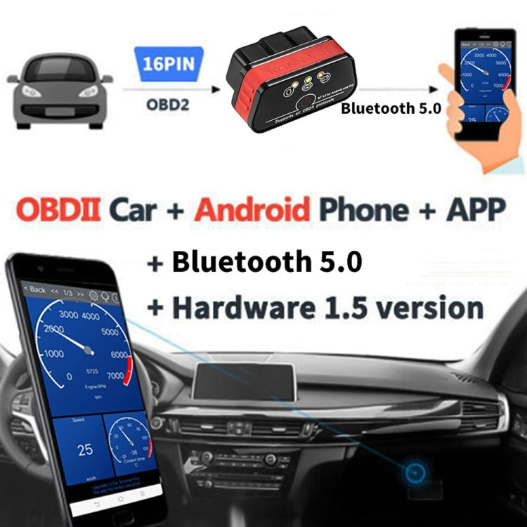 KONNWEI KW901 Telefono Android OBD2 Auto Bluetooth 5.0 Strumenti di scansione diagnostica, Bluetooth 5.0