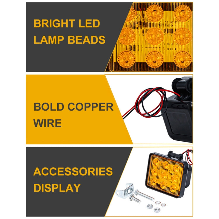 2 pezzi ZS-7013 Spia stroboscopica impermeabile per auto/camion da 3 pollici e 9 LED