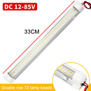 2 PCS ZS-3332 12-85V Barra luminosa per cabina con luce a cupola per camper 72 LED ad alta luminosità, ZS-3332