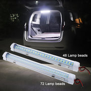 2 PCS ZS-3332 12-85V Barra luminosa per cabina con luce a cupola per camper 72 LED ad alta luminosità, ZS-3332