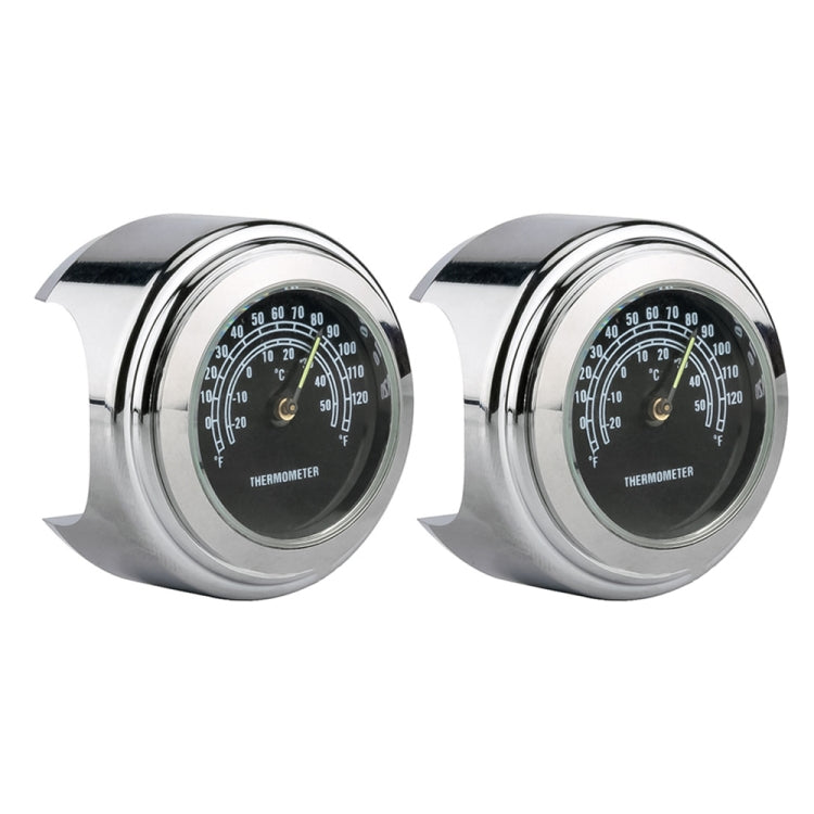 Termometro da manubrio per moto da 2 pezzi da 22-25 mm, Thermometer (Black), Thermometer (White)