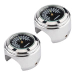 Termometro da manubrio per moto da 2 pezzi da 22-25 mm, Thermometer (Black), Thermometer (White)