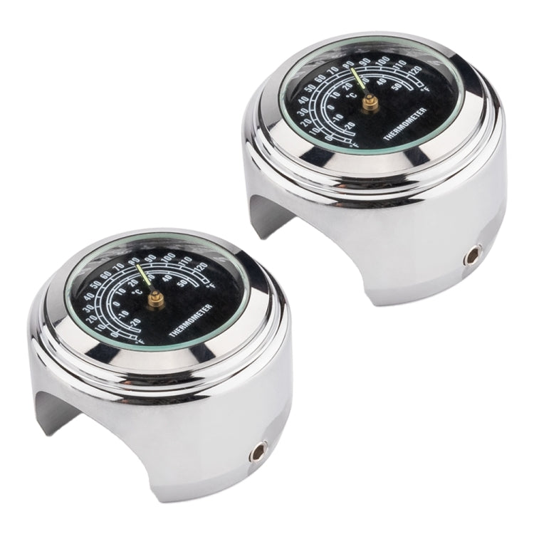 Termometro da manubrio per moto da 2 pezzi da 22-25 mm, Thermometer (Black), Thermometer (White)