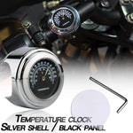 Termometro da manubrio per moto da 2 pezzi da 22-25 mm, Thermometer (Black), Thermometer (White)