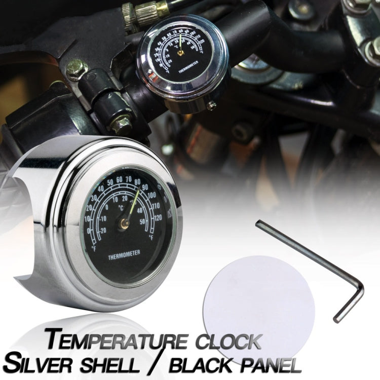 Termometro da manubrio per moto da 2 pezzi da 22-25 mm, Thermometer (Black), Thermometer (White)