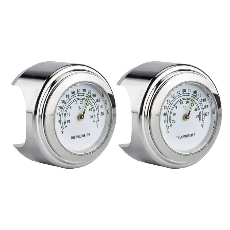 Termometro da manubrio per moto da 2 pezzi da 22-25 mm, Thermometer (Black), Thermometer (White)