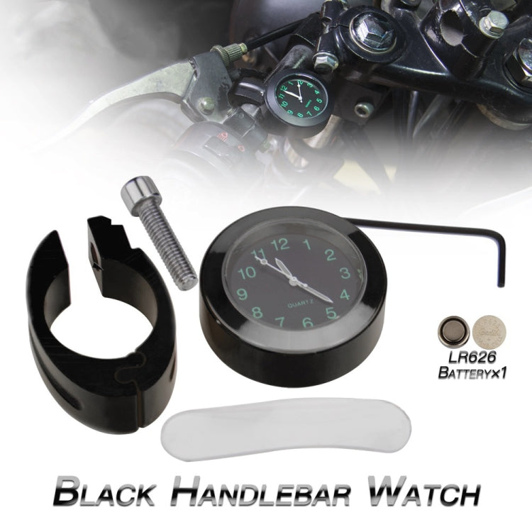 Orologio al quarzo con orologio da manubrio per moto da 2 pezzi, 22-25 mm, con serratura, Quartz Watch (Black), Quartz Watch (Silver)