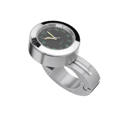 Orologio al quarzo con orologio da manubrio per moto da 2 pezzi, 22-25 mm, con serratura, Quartz Watch (Black), Quartz Watch (Silver)