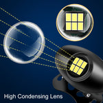 Luce di retromarcia super luminosa a LED regolabile per auto, Reversing Light (Black), Reversing Light (Silver)
