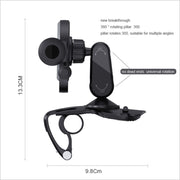 Porta cellulare multifunzione per console centrale per auto con targa, Mobile Phone Holder with Number Plate