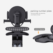Porta cellulare multifunzione per console centrale per auto con targa, Mobile Phone Holder with Number Plate