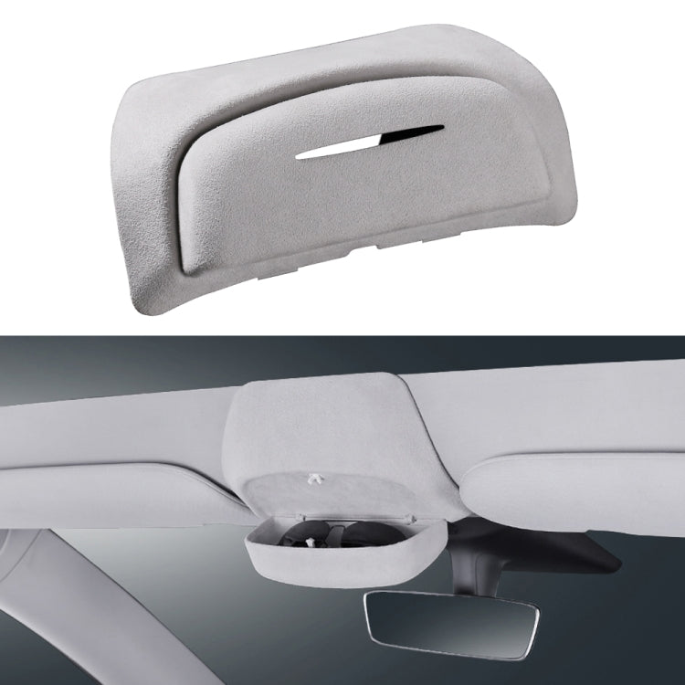 Scatola portaoggetti per occhiali da sole versione avvolgente in pelle scamosciata per Tesla Model 3, Suede Wrap Version for Tesla Model 3