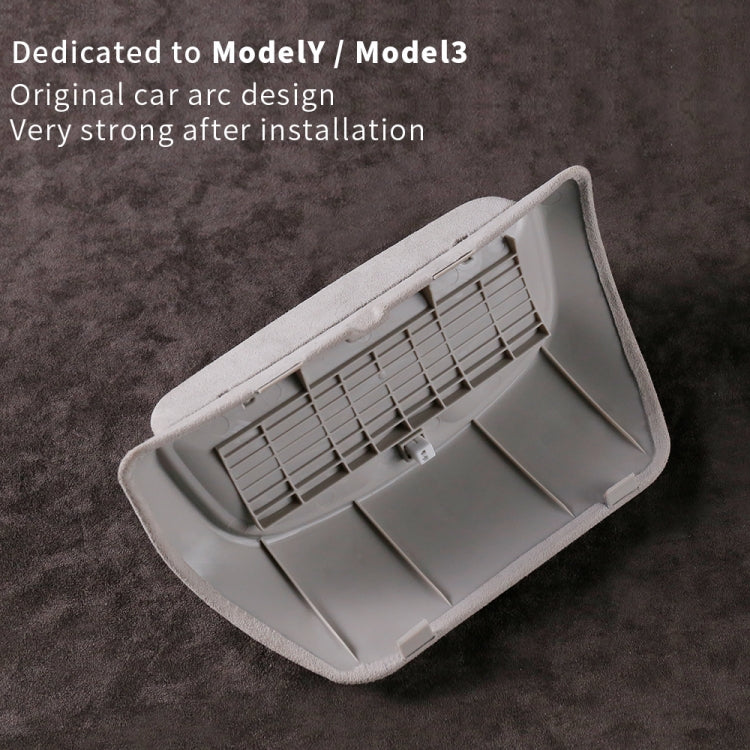 Scatola portaoggetti per occhiali da sole versione avvolgente in pelle scamosciata per Tesla Model 3, Suede Wrap Version for Tesla Model 3
