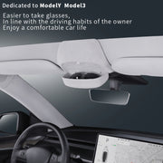 Scatola portaoggetti per occhiali da sole versione avvolgente in pelle scamosciata per auto per Tesla Model Y, Suede Wrap Version for Tesla Model Y
