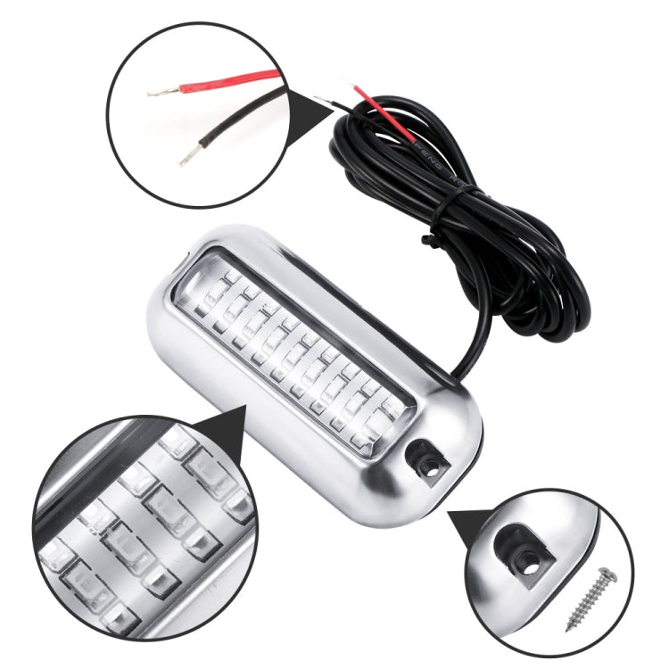 2 PCS MK-027 Luce subacquea per nave/yacht 10-30V 27LED impermeabile in acciaio inossidabile, Underwater Light(Red Light), Underwater Light(White Light), Underwater Light(Green Light), Underwater Light(Blue Light)