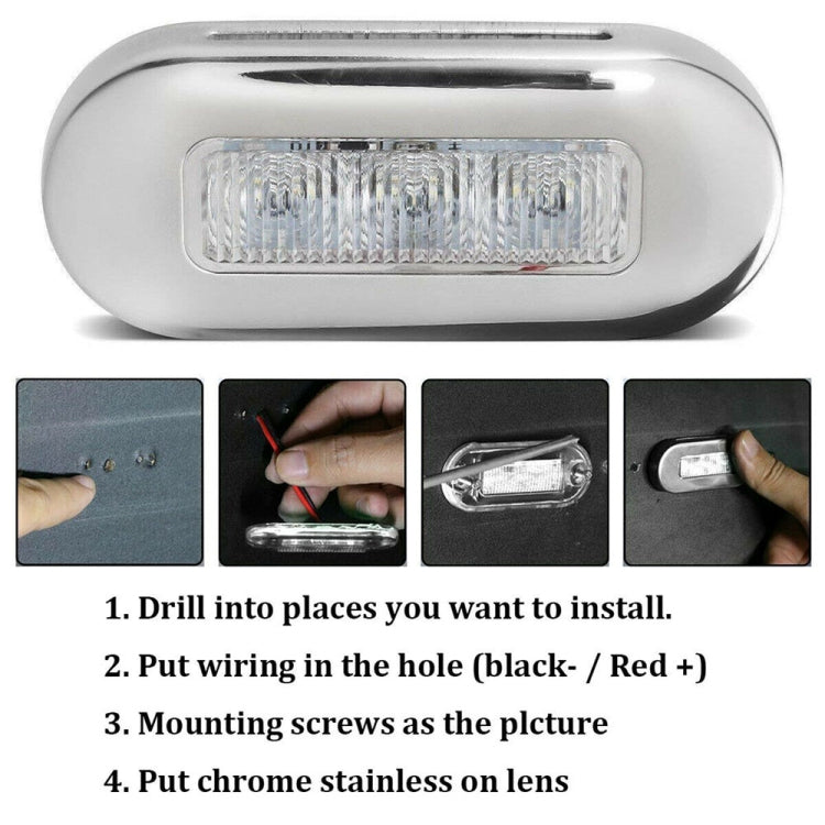 5 pezzi MK-056 Luce subacquea impermeabile in acciaio inossidabile da 3 pollici 12V per nave/yacht, 12V White Light, 12V Blue Light