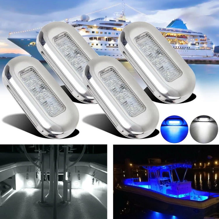 5 pezzi MK-056 Luce subacquea impermeabile in acciaio inossidabile da 3 pollici 12V per nave/yacht, 12V White Light, 12V Blue Light