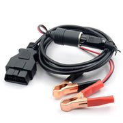 Cavo di alimentazione di emergenza ECU per auto OBD II Salva memoria con presa per accendisigari a clip a coccodrillo, OBD II
