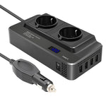 DC12V 200W AC220V Convertitore display digitale multifunzionale intelligente per auto, spina europea, EU Plug