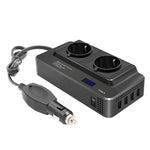 DC12V 200W AC220V Convertitore display digitale multifunzionale intelligente per auto, spina europea, EU Plug