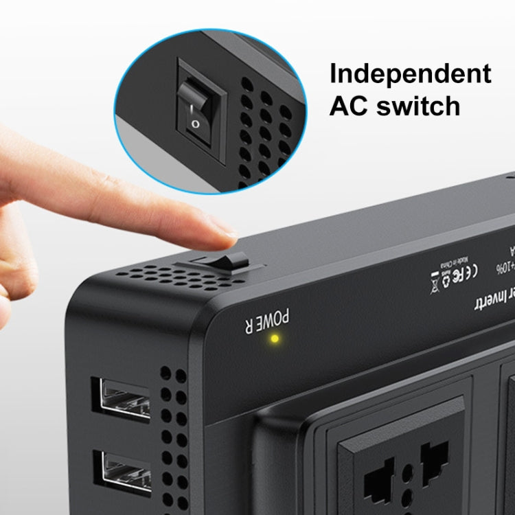 DC12V 200W AC220V Convertitore display digitale multifunzionale intelligente per auto, spina europea, EU Plug
