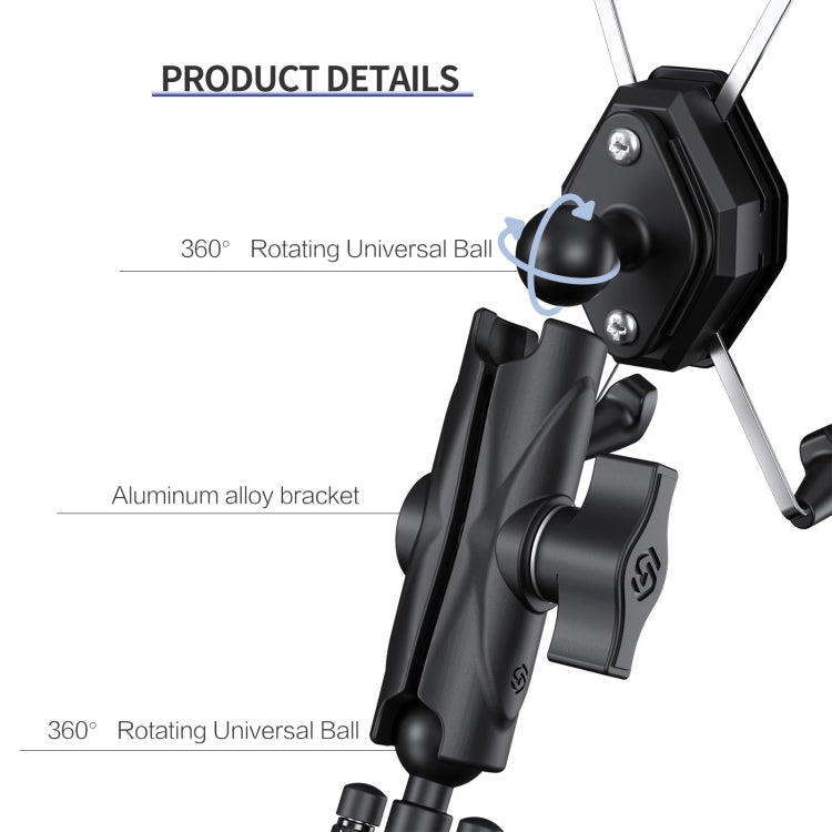 ZH-1558A1 Supporto per telefono in lega di alluminio a forma di X per manubrio moto, ZH-1558A1
