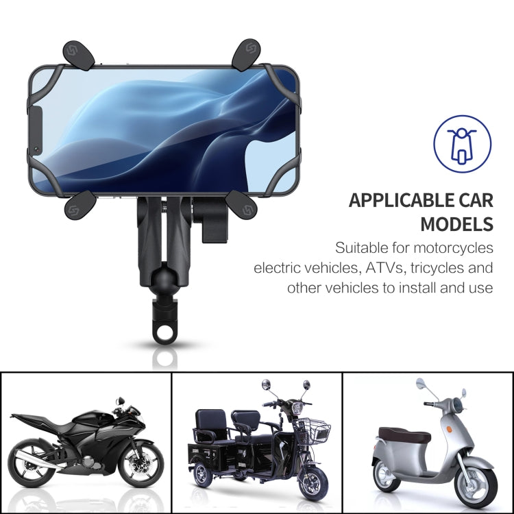 ZH-1558B1 Supporto per telefono in lega di alluminio a forma di X per specchietto retrovisore moto, ZH-1558B1