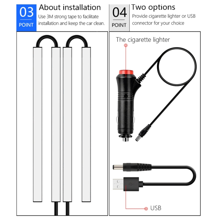 Luce d'atmosfera LED colorata RGB per auto Y12 USB, Y12 USB