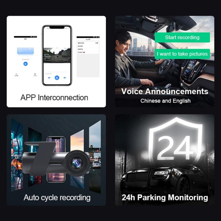 Registratore di guida per auto con rotazione a 360 gradi nascosta con telecamera singola WiFi per auto, WiFi Single Camera