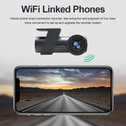 Registratore di guida per auto con rotazione a 360 gradi nascosta con doppia fotocamera WiFi per auto, WiFi Dual Camera