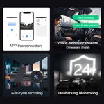 Registratore di guida per auto con rotazione a 360 gradi nascosta con doppia fotocamera WiFi per auto, WiFi Dual Camera