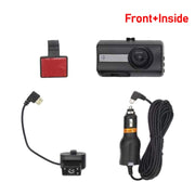 Registratore di guida per dash cam per auto con visione notturna a infrarossi HD con doppia fotocamera anteriore e interna, Front and Inner