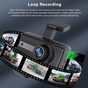 Registratore di guida per dash cam per auto con visione notturna a infrarossi HD con doppia fotocamera anteriore e interna, Front and Inner