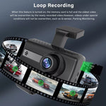 Registratore di guida per dash cam per auto con visione notturna a infrarossi HD con doppia fotocamera anteriore e posteriore, Front and Rear