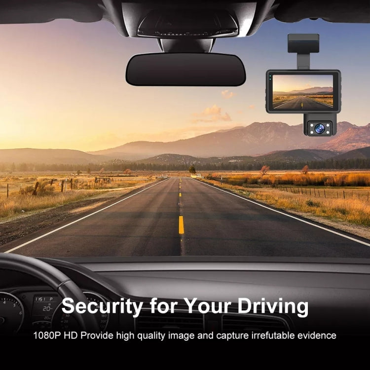 Registratore di guida per dash cam per auto con visione notturna a infrarossi HD con doppia fotocamera anteriore e posteriore, Front and Rear
