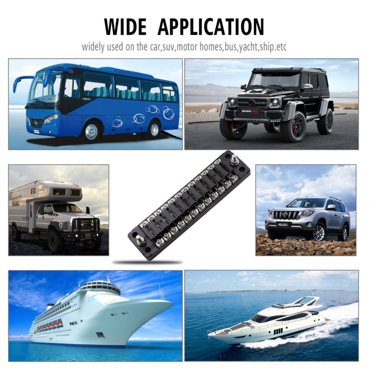 CS-978A2 FB1902 Scatola fusibili negativi positivi indipendenti 1 ingresso 12 uscite senza fusibile per auto camion barca, CS-978A2