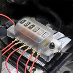 ZH-978A1 FB1901 Scatola fusibili negativi positivi indipendenti 1 ingresso 6 uscite 6 vie con 12 fusibili per auto camion barca, ZH-978A1