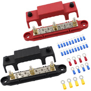1 paio di barre collettrici per batteria con morsettiera di distribuzione dell'alimentazione M6 da 48 V 150 A con morsettiera, M6 with Terminal Block