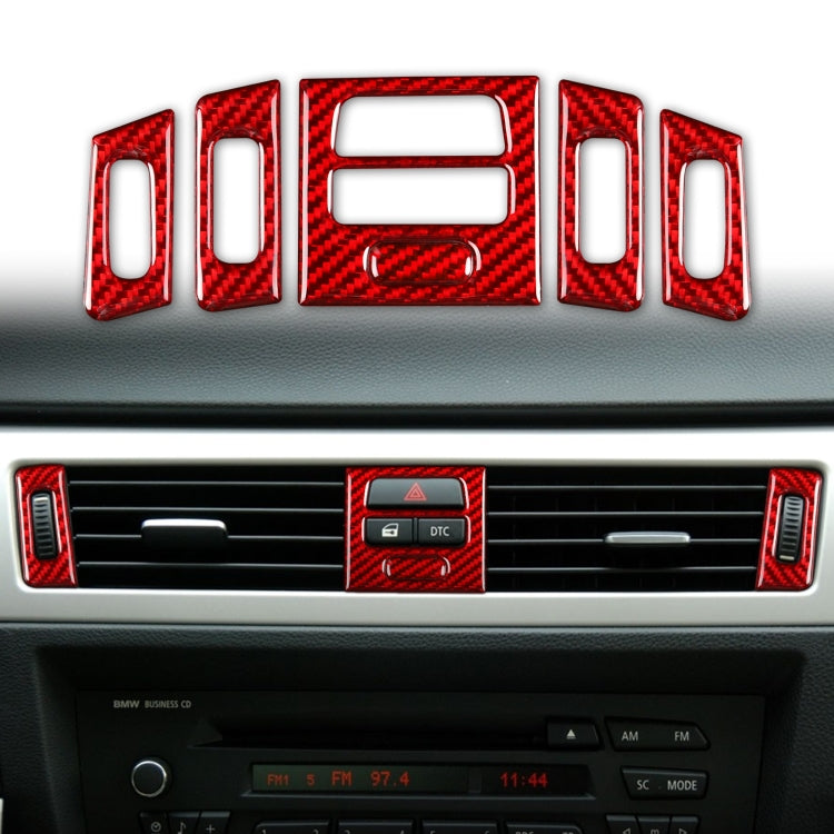 Set da 5 pezzi per BMW Serie 3 E90 Adesivo decorativo per presa d'aria per auto in fibra di carbonio di alta qualità, guida a destra e a sinistra universale, High Matching Car Air Outlet