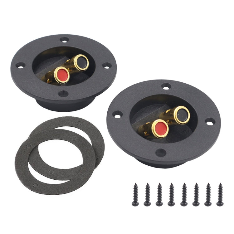 2 in 1 / Set Scatola per altoparlanti con jack caricati a molla con doppia rilegatura rotonda in oro placcato per auto, 2 in 1 / Set