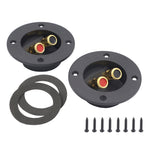 2 in 1 / Set Scatola per altoparlanti con jack caricati a molla con doppia rilegatura rotonda in oro placcato per auto, 2 in 1 / Set