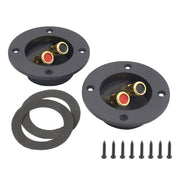 2 in 1 / Set Scatola per altoparlanti con jack caricati a molla con doppia rilegatura rotonda in oro placcato per auto, 2 in 1 / Set