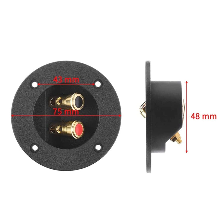 2 in 1 / Set Scatola per altoparlanti con jack caricati a molla con doppia rilegatura rotonda in oro placcato per auto, 2 in 1 / Set
