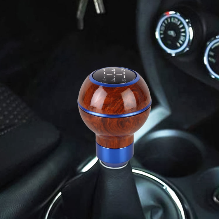 Pomello del cambio in metallo con struttura in legno universale per auto, Wood Texture (Blue), Wood Texture (Silver)