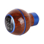 Pomello del cambio in metallo con struttura in legno universale per auto, Wood Texture (Blue), Wood Texture (Silver)