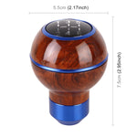 Pomello del cambio in metallo con struttura in legno universale per auto, Wood Texture (Blue), Wood Texture (Silver)