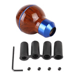 Pomello del cambio in metallo con struttura in legno universale per auto, Wood Texture (Blue), Wood Texture (Silver)
