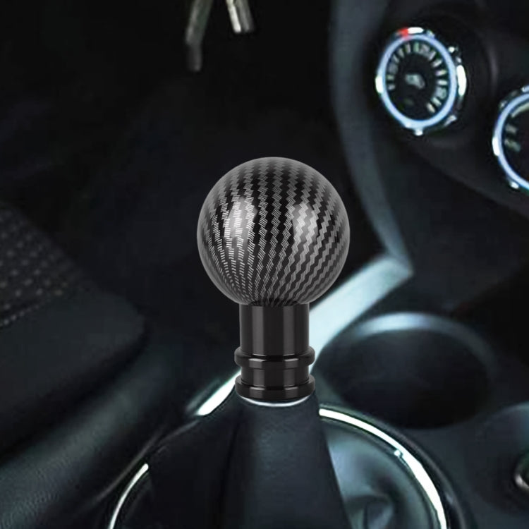 Pomello del cambio in metallo con struttura in fibra di carbonio universale per auto, Black, Red, Silver Black