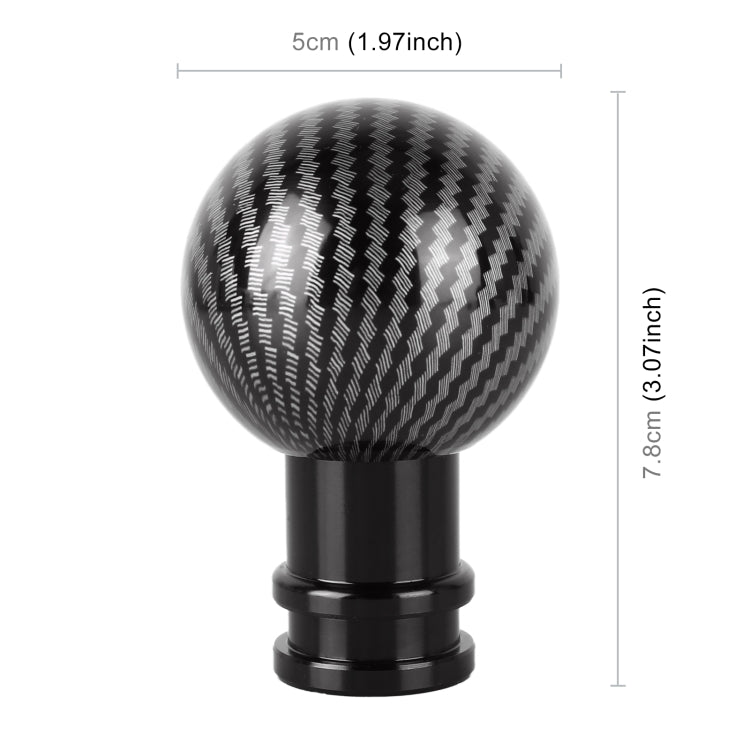 Pomello del cambio in metallo con struttura in fibra di carbonio universale per auto, Black, Red, Silver Black